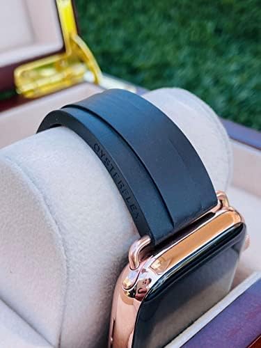 Черна каишка Rolex Oysterflex с покритие от Розово злато 42 44 45 49 за iWatch Custom
