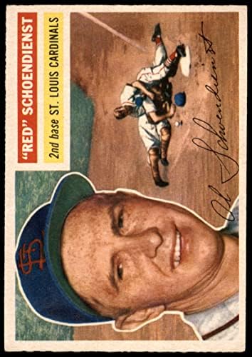 1956 Topps 165 МРЪСЕН червен картон на Сейнт Луис Кардиналс (Бейзболна картичка) (Сив облегалка) БИВШ Кардиналс