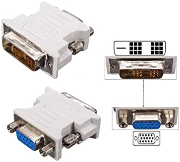Конектор VGA (15 контакти) в конектор DVI-D (18 + 1 контакт) с един Свързващ адаптер Конвертор за Графична карта (Поддържа цифрово-аналогово преобразуване)