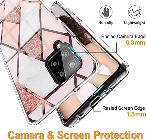 12eveсовместимый с Samsung Galaxy A42 5G Калъф Прозрачен Тънък Защитен Прозрачни Капаци от розово TPU Galaxy