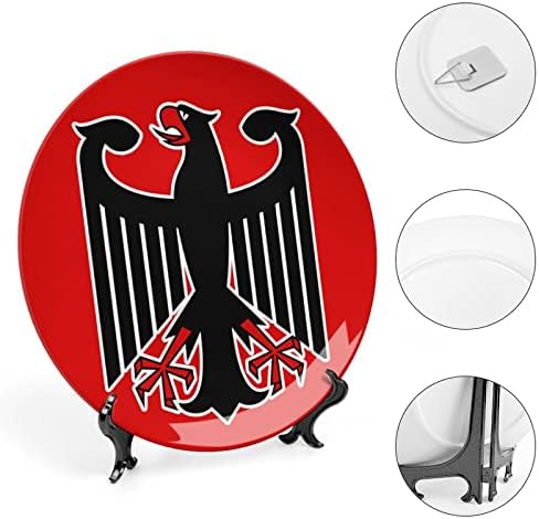 Флаг на Германия Керамични Декоративни Чинии с Поставка от Костен Порцелан Висящи Украшения Десертни Чинии