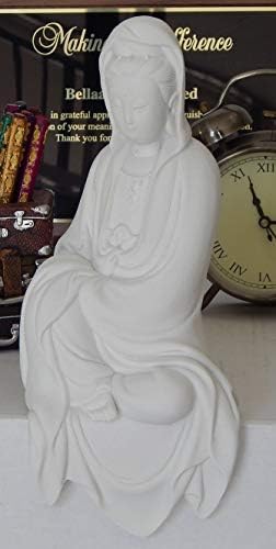 Bellaa 22654 Статуя Клан Ин Дама Буда, Куан Гуаньинь Богинята на Милосърдието Скулптура Кваньинь Статуетка на Заседание