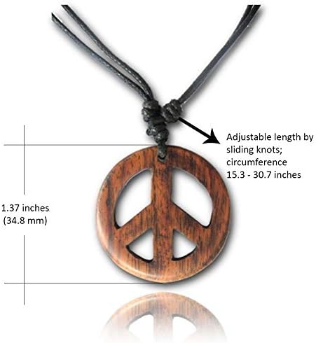 Аксесоари Earth Регулируема Колие с Отложено във формата на Знака за Мир на Биологичното Дърво - Аксесоари