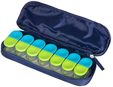 Чанта за лекарства Sagely на 7 дни, организатор на таблетки активен размери пликове за таблетки от качествен материал | Трайни