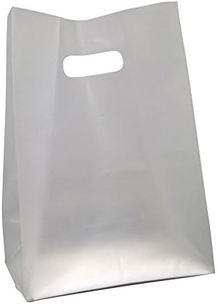 Подаръчни торбички за пазаруване от прозрачна матирана пластмаса JS, издълбани печат, с дощатым дъно (100, 7x4x10x4)