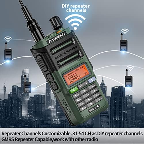Радио Baofeng GMRS GMRS-9R Акумулаторна батерия за преносим радиоприемник Водоустойчив IP67 Двустранно радио (актуализация на UV-5R) Преносима радиостанция със сканиране и при