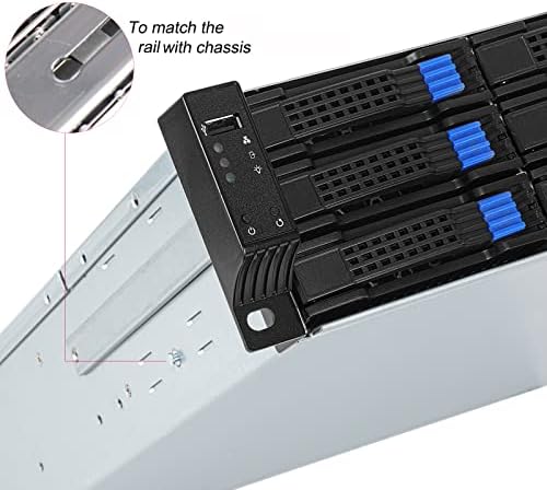RackChoice M-ATX/Mini-ITX 2U Дълбочина на монтиране на багажник 21,5 Сървърно шаси 6 Gbit/s, 12 отделения с възможност