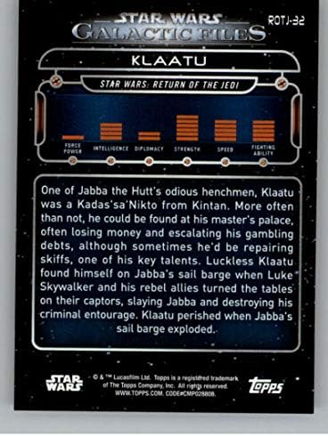 2018 Topps Star Wars Galactic Files ROTJ-32 Клаату Завръщането на Джедаите Официалната Търговска картичка филм