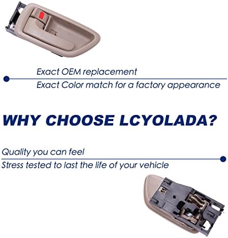 Lcyolada 2 бр. Бежово Вътрешни дръжки на Вратите Отпред и отзад От страна на водача и пътника, Съвместими с 2000-2004