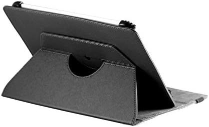 Черен калъф Navitech от изкуствена кожа с поставка за въртене на 360 градуса, който е съвместим с планшетным PC Alldaymall 10 см (10.1 инча)