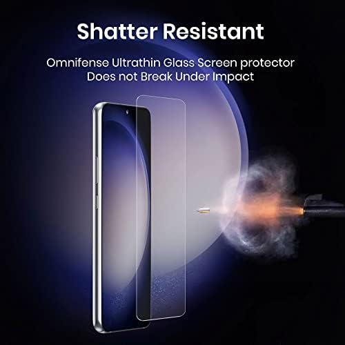 Матово защитно фолио за екрана Omnifense Galaxy S23 Plus от ултра-тънък стъкло [2] и защитно фолио за обектива на камерата от