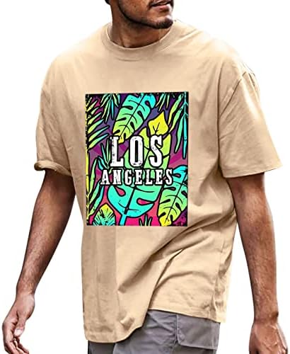 XXBR Мъжки тениски с къс ръкав и писмото принтом, Ежедневни Хавайски Ризи, Летни Плажни Блузи, Спортни тениски