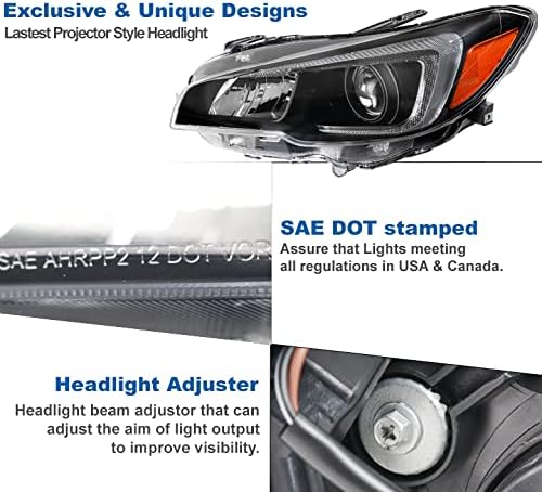ZMAUTOPARTS Халогенни Проекторные фарове за Мъгла Черно Съвместими с Subaru WRX 2015-2020