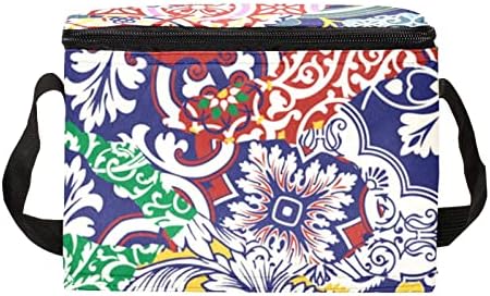 Дамски Чанта за обяд GUEROTKR, Кутия за Обяд за мъже, Дамски Кутия за Обяд, цветни художествени цвете ретро текстурный