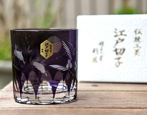 Стъкло Edo Kiriko, японската старата двойка, на 6,3 течни унции, Луната и зайци, комплект от 2