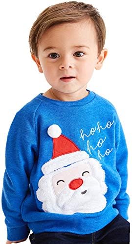 DDSOL/Коледна Hoody за Малки Момчета и Момичета, Детска Коледна Тениска с Грозни Елени, Дядо коледа, Тениска с Динозавром,