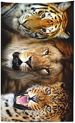 Плажна Кърпа Kamoxi Тигър Лъв, Леопард от Микрофибър, е Забавно за домашни Любимци Лъв, Гепард, Бенгалски Тигър, Кафяви Голямо