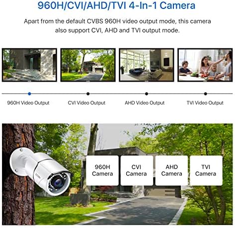 Хибридна камера за сигурност ZOSI 2Pack 1080p 4-в-1 (аналогов CVBS HD-CVI/TVI/AHD /960H) и Безжична PTZ камера с автоматично