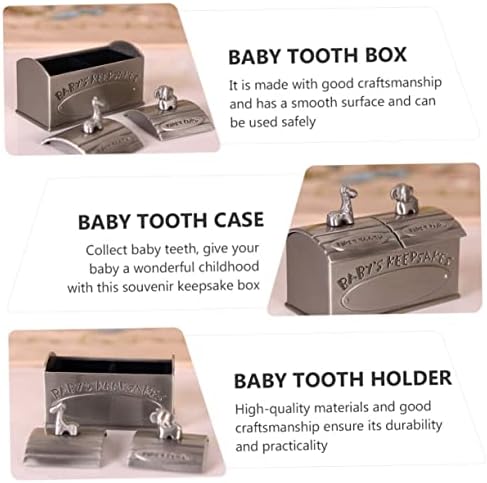 Toyvian Box Кутия За съхранение на Млечни зъби Контейнер за детски играчки, Метална Кутия За Съхранение на