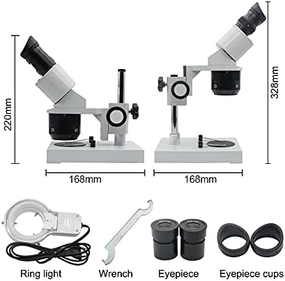 WPYYI 10X-20X-30X-40X Бинокъла на Стереомикроскоп С подсветка Промишлен микроскоп с Окуляром за ремонт часа, проверка