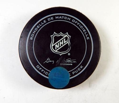 Стив Мейсън 35 Подписа хокей шайба Филаделфия Флайърс в НХЛ Авто AJ 273 - за Миене на НХЛ с автограф