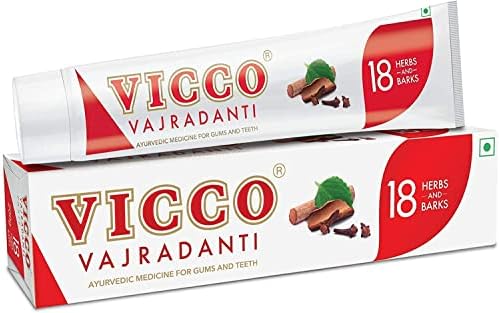 Билкова паста за зъби Vicco Vajradanti 200 гр (7 унции) (опаковка от 10 броя)