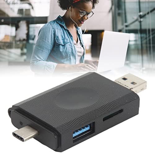 plplaaoo C USB Концентратор, USB Hub, USB-Адаптер, четец на карти памет, 3 в 1 Високоскоростен Пренос на OTG USB 3.0
