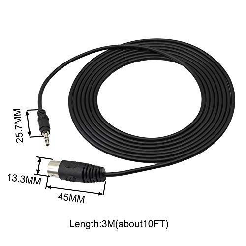7-пинов кабел GINTOOYUN Din 10 ФУТА, 7-пинов Din конектор Midi за 3.5 мм стерео-штекерной линия за конвертиране