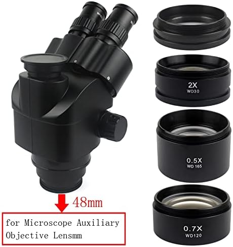 DODANI WD165 0.3 X 0.5 X 0.7 X 1X 2X Барлоу леща Аксесоари за стереоскопичен обектив за микроскоп Допълнителен обектив 48 мм