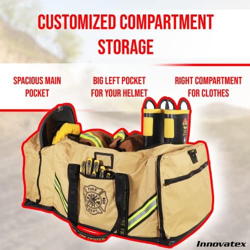 Спортна чанта Пожарникар Innovatex 3XL, Големи Джобове за съхранение на оборудване за пожарна безопасност, За съхраняване на