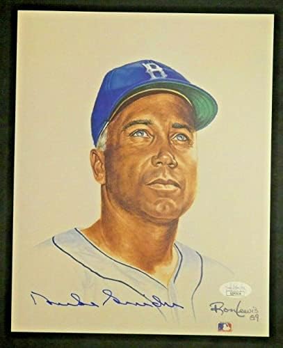 Живи легенди на Херцог Снайдер Подписа 8x10 Рон Люис с JSA COA - Снимки на MLB с автограф