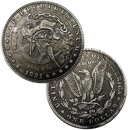 Монета-паяк, блуждающая монета, вълшебна монета 1921 г., американска монета с черепа, възпоменателна монета,