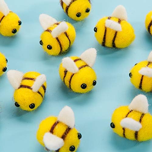 CINPIUK 12 Набор Фетровых на Пчелите за Бродерия, Вълна Фетровый Плюшени Пчела за Диференцирани Украса Тава, Вечерни