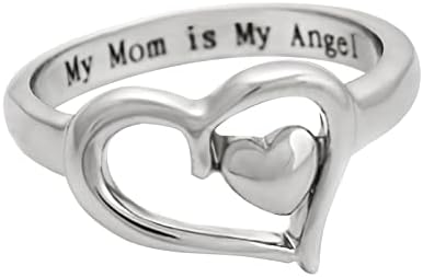 2023 Нови Бижута Моят подарък С надпис Ден на майката, Моите обеци, Женски пръстен Мама Сърцето на един Ангел, Пръстен в тон,