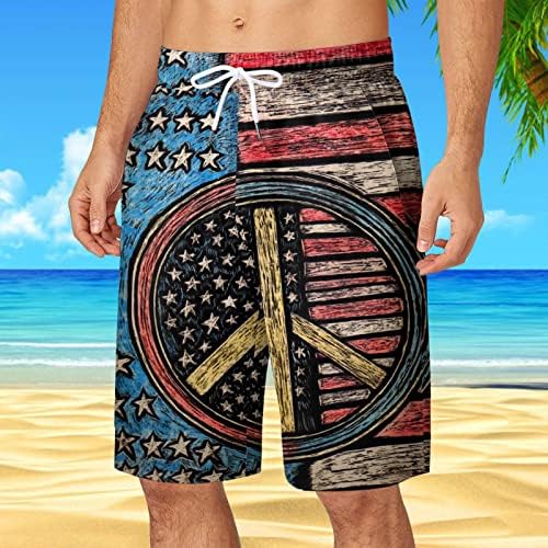 MIASHUI L Плажни къси Панталони за Мъже, Мъжки Летни къси Панталони в Деня на Независимостта, по-Големи Размери, Панталони с