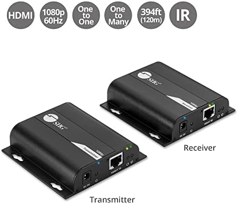 Удължител SIIG 1080p HDMI ПР 394ft - удължител HDMI Ethernet, HDbitT, IR удължител, HDCP, 1 към 1 или от един