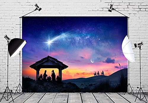 CORFOTO Плат 9x6ft Исус Фона на Тематична Фотография Звездна Нощ Камила, да Благослови Бог, Религиозна Молитва,