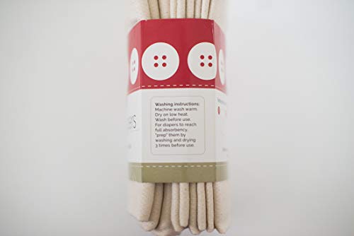 Плоски Памперси от Небеленого Органичен Памук Birdseye с бутони - 6 Опаковки
