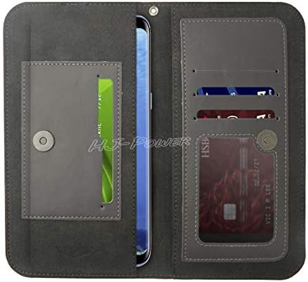 Чанта-портфейл от изкуствена кожа HJ Power [TM] FW2 е съвместима с BLU Studio X9 HD (отключен)- Сив