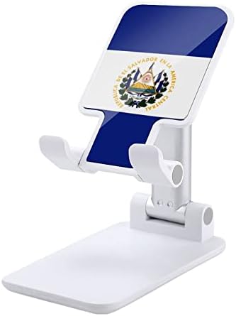 Флаг на Салвадор Сгъваем Настолен Държач за Мобилен Телефон, Преносим Регулируема Поставка за Аксесоари за Туристически