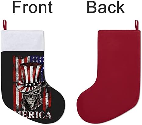 Американски Флаг Патриотични Червени Коледни Празници Чорапи Дом Декорации за Коледната Елха Окачени Чорапи За Камината