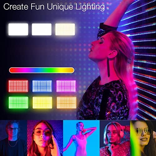 Led видеосветка Fugetek RGB Гъвкави настолен статив, 77 топки RGB, Жичен контролер, Захранване от USB, Преносима, 3200