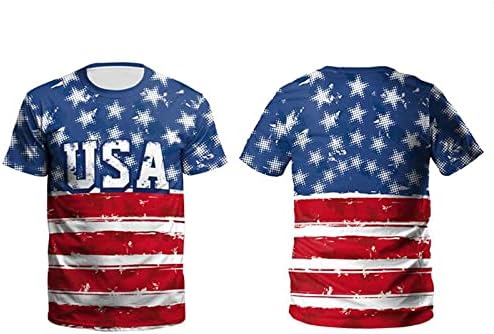 Дълга Мъжка Риза, Мъжки Ризи, Ежедневни Летни Тениски С Къс Ръкав, 3D Дигитален Печат, Памучни Тениски на Деня на Независимостта,
