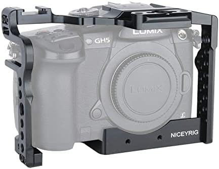 Титуляр NICEYRIG за Panasonic Lumix GH5/GH5 II/GH5S, интегриран с предпазител на камерата кабел за определяне на хладно
