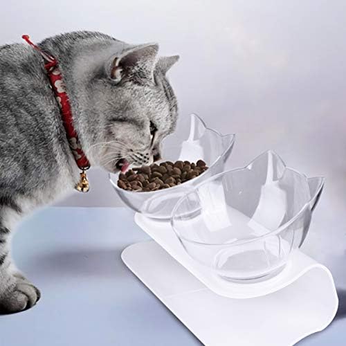 BESPORTBLE Заек вода купа котка купа против повръщане вдигна котешки храна купа наклонена повишена котка купата