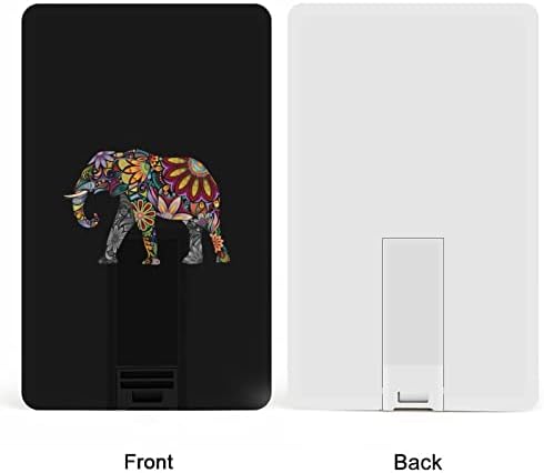 Стик с Флорални Слон USB Memory Stick Бизнес пръчка Карта, Кредитна карта Форма на Банкова карта