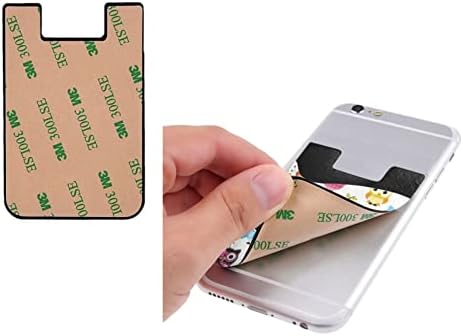 Държач за карти за мобилен телефон с совами на клоните на дърво, Кожена вложка за портфейла за мобилен телефон,