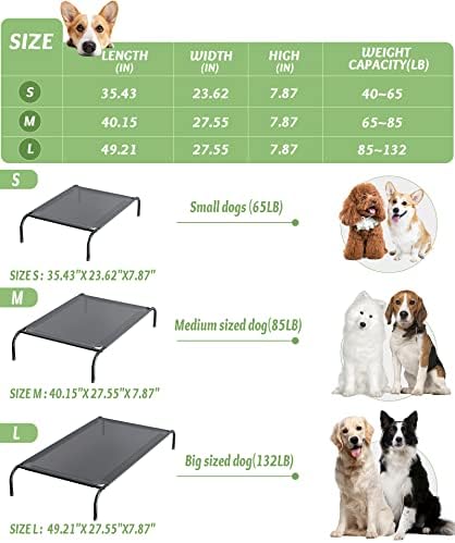 Повдигнати легло за кучета-Охлаждаща Градинска легло за кучета, Отгледани Легла за кучета, Легла за големи, Средни и Малки