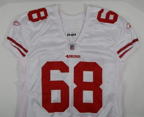 2009 San Francisco 49ers Адам Снайдър 68, Издаден В бяла фланелка DP06239 - Използваните тениски за игри NFL Без