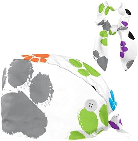Цветна Работна Шапчица с участието на Лапи на Животното с Бутони, Регулируемо Пищната Шапка Унисекс, Шапчица-Търкане